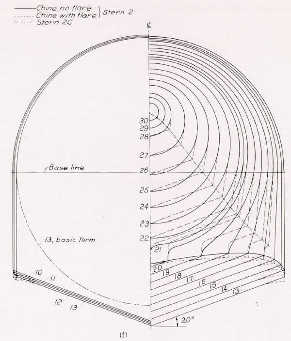 Drawing for seaplane stern.